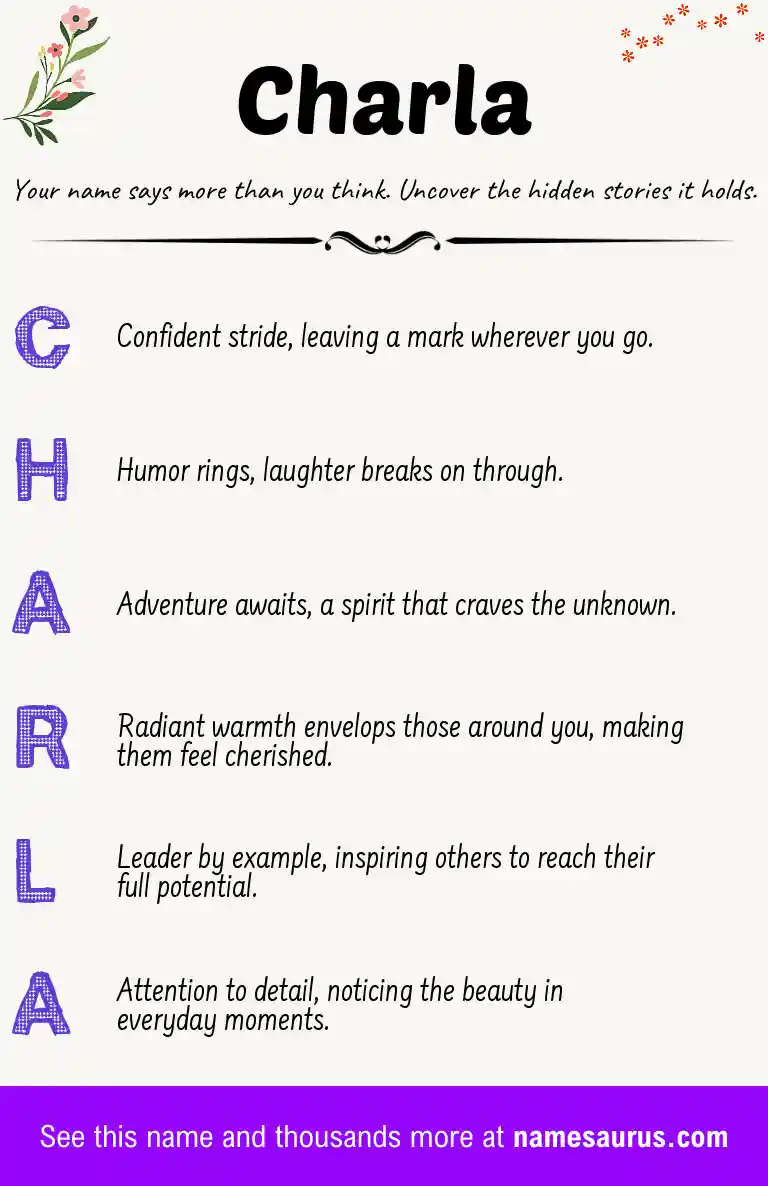 Acrostic poem about Charla.