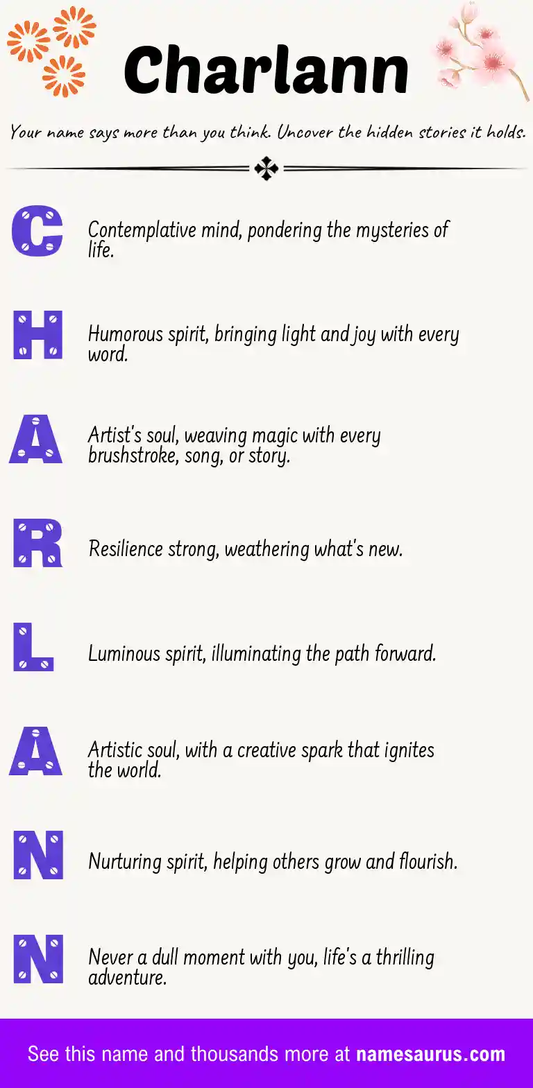 Acrostic poem about Charlann.