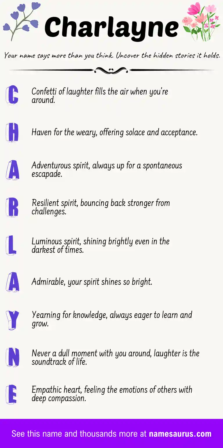 Acrostic poem about Charlayne.
