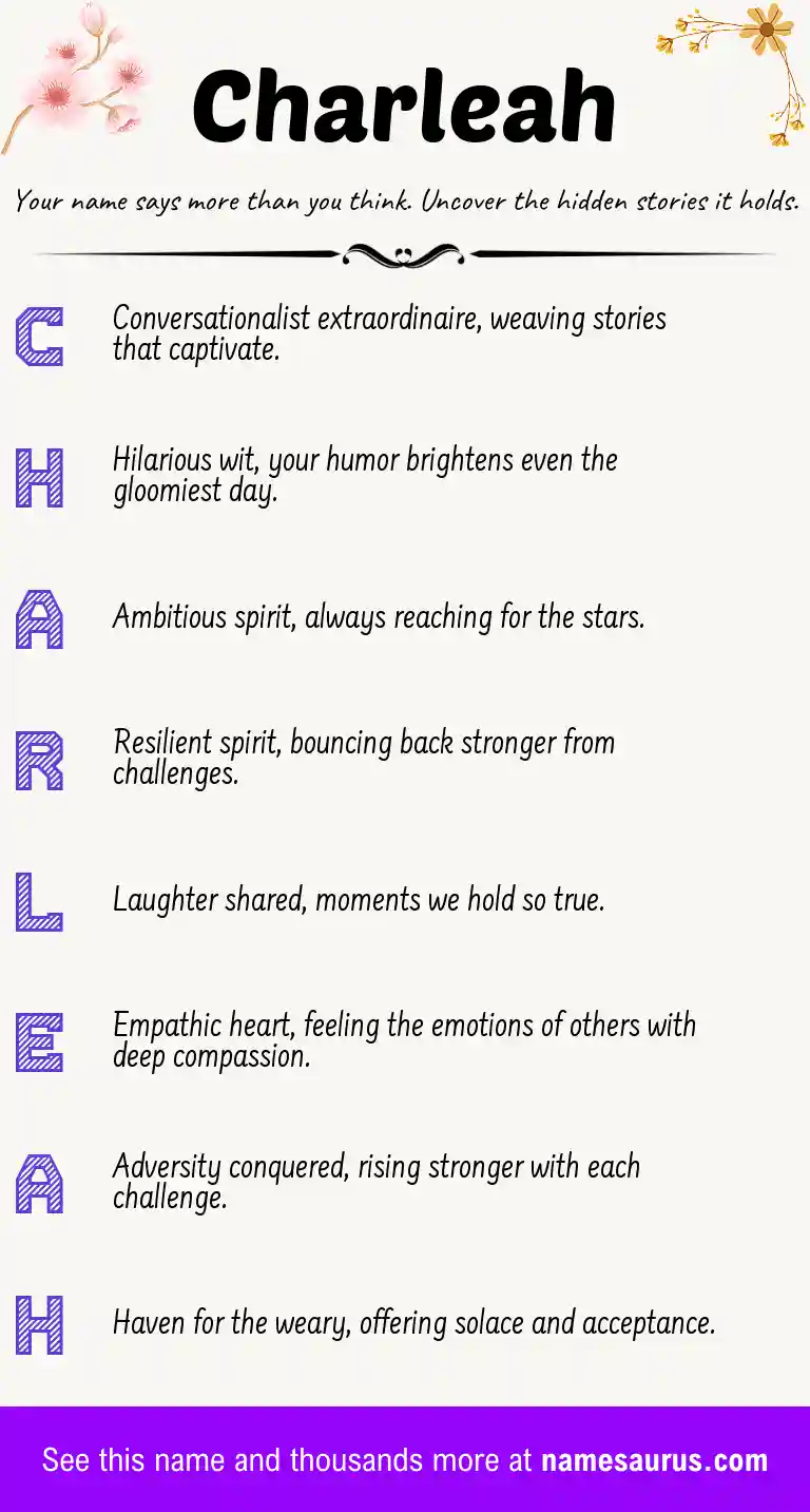 Acrostic poem about Charleah.
