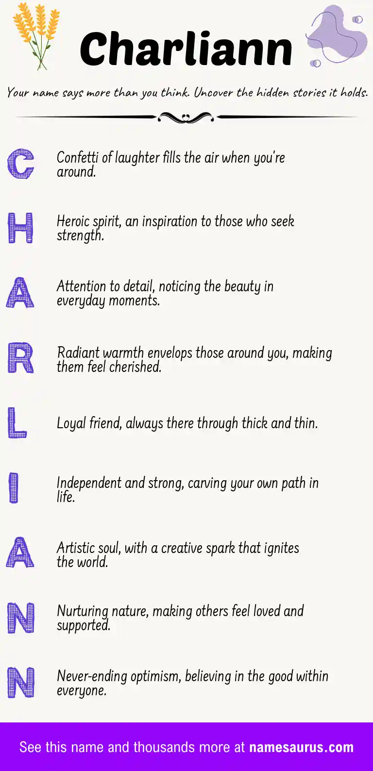 Acrostic poem about Charliann.