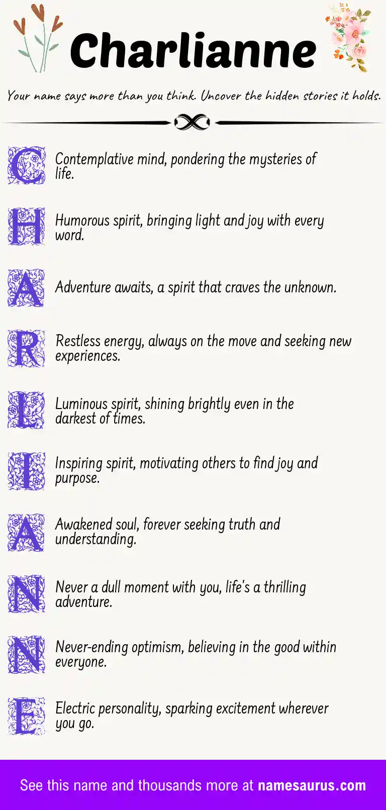Acrostic poem about Charlianne.