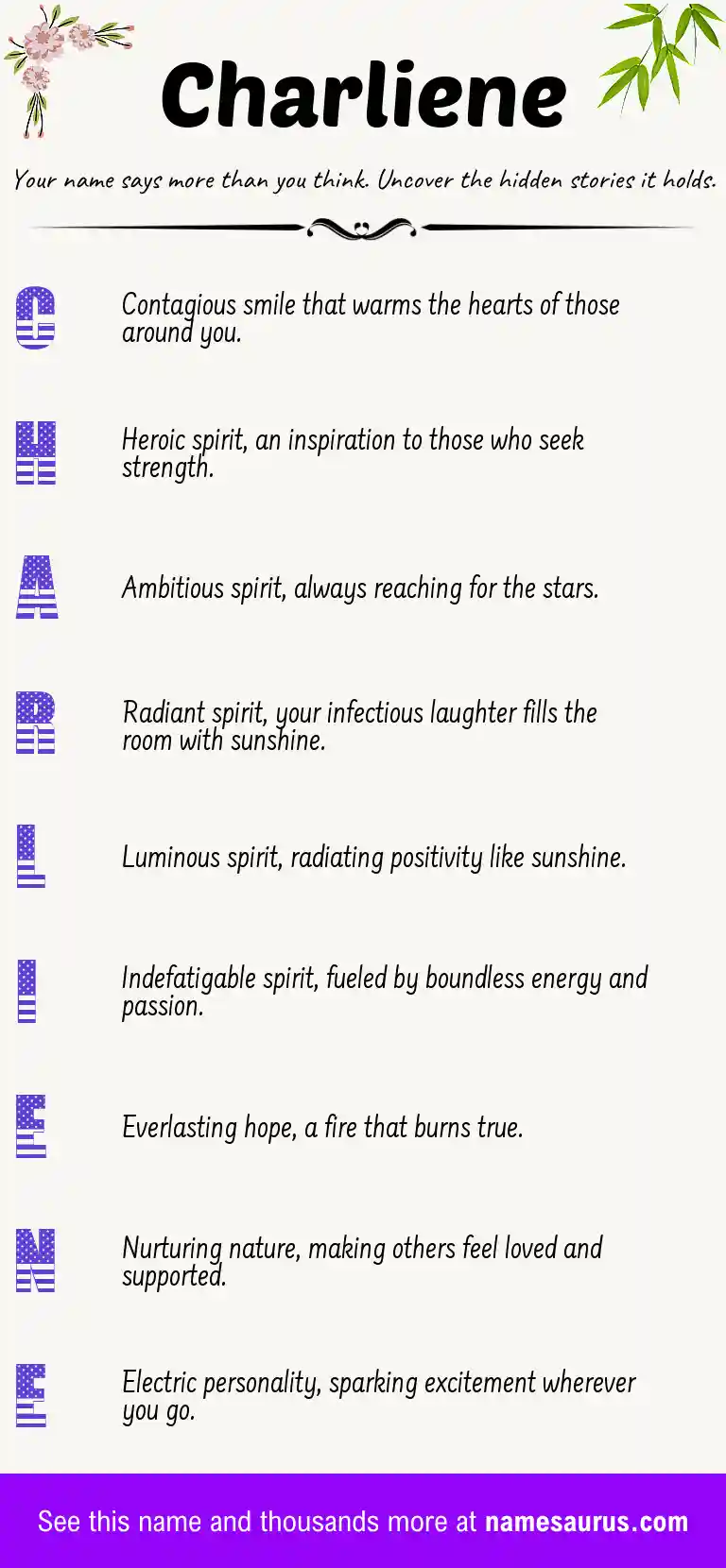 Acrostic poem about Charliene.