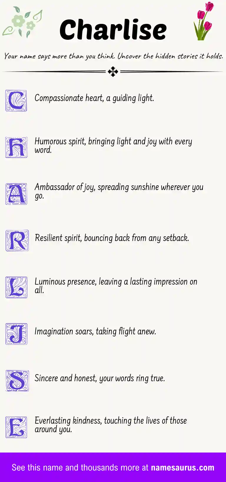 Acrostic poem about Charlise.