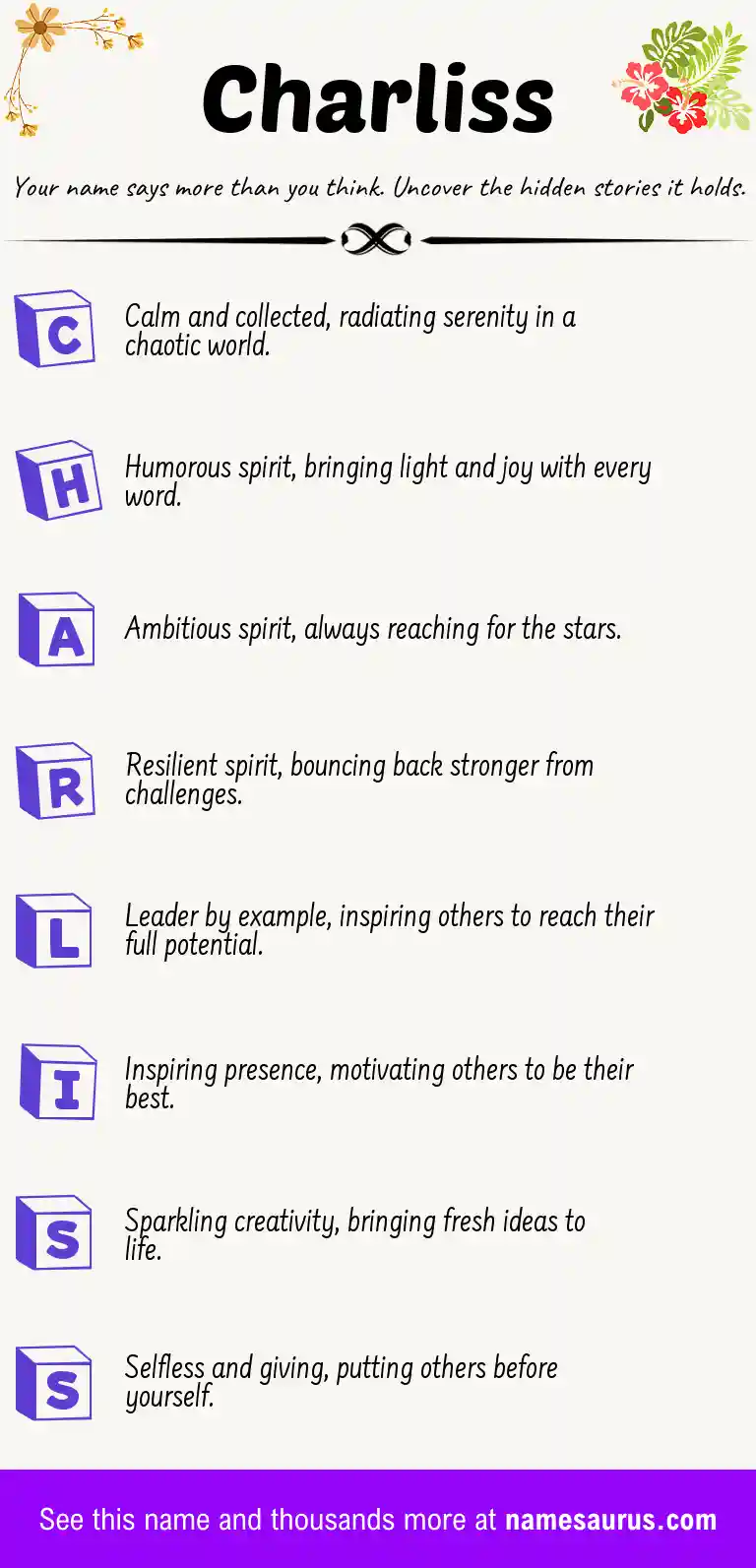 Acrostic poem about Charliss.