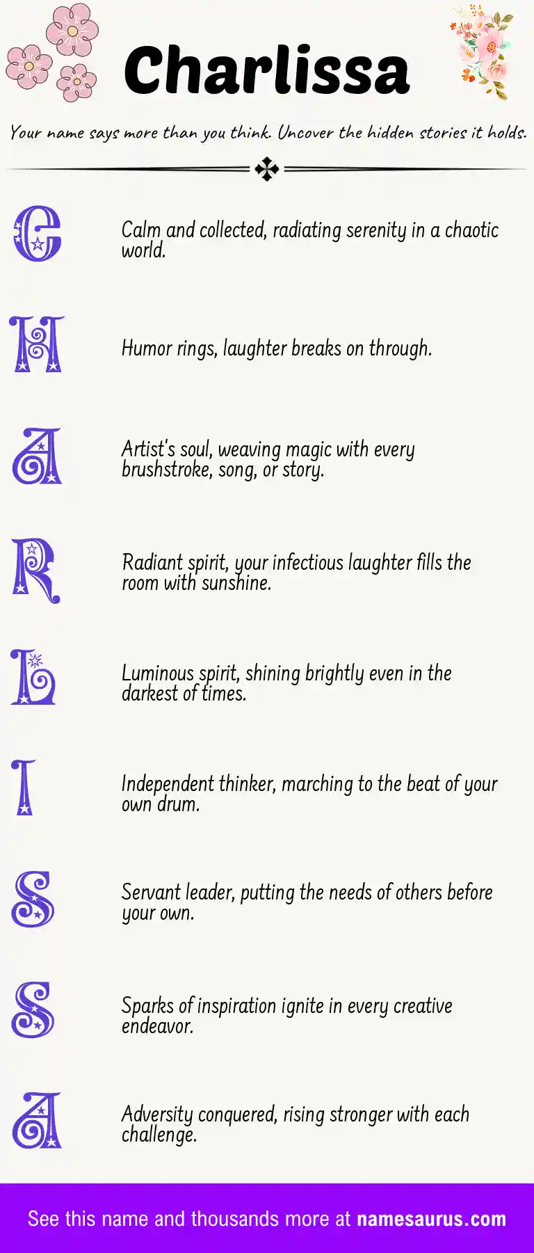 Acrostic poem about Charlissa.