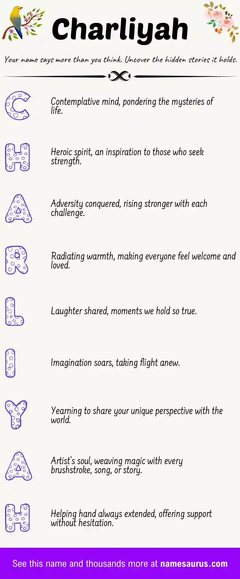Acrostic poem about Charliyah.