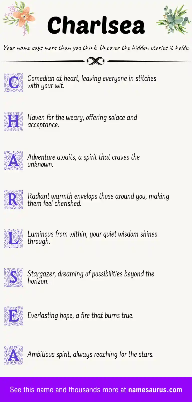 Acrostic poem about Charlsea.