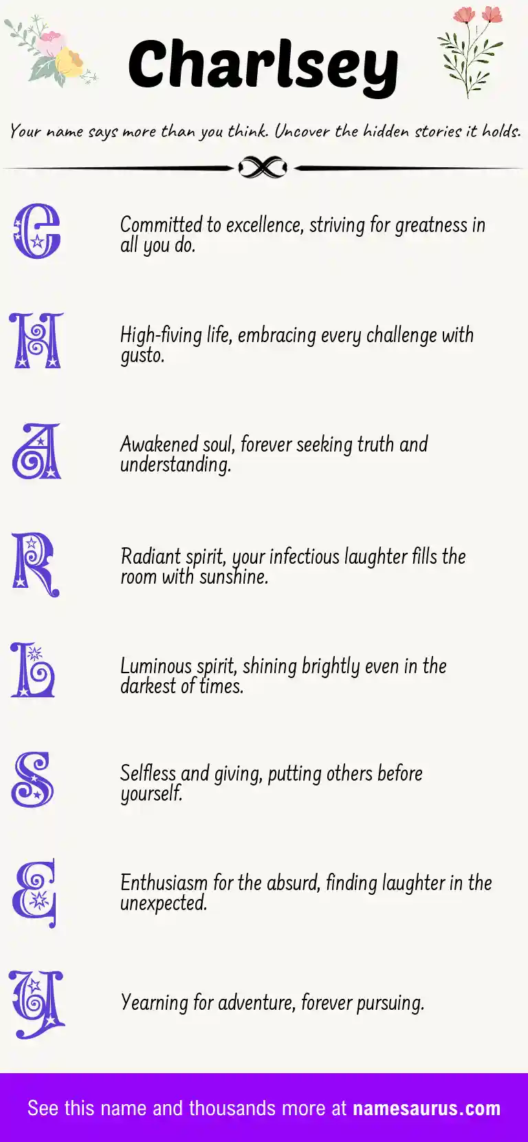Acrostic poem about Charlsey.