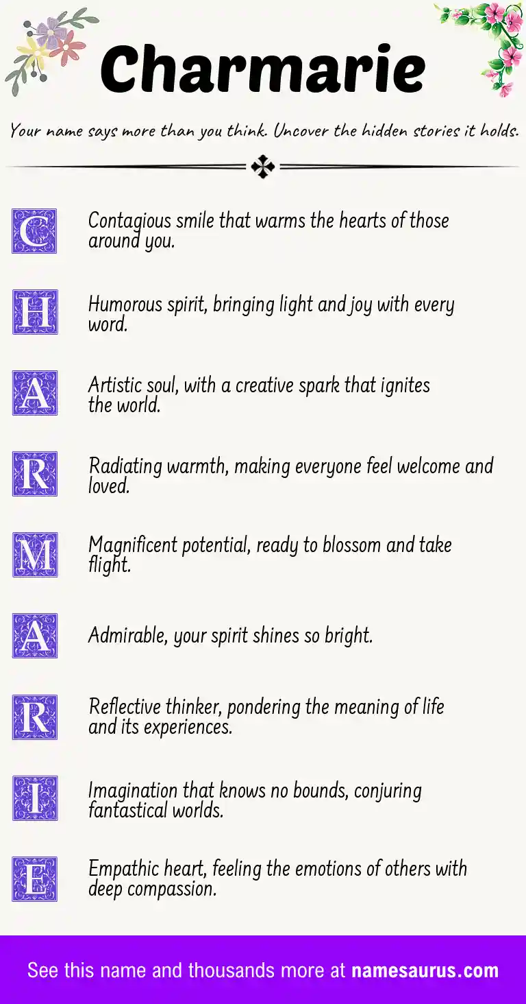 Acrostic poem about Charmarie.