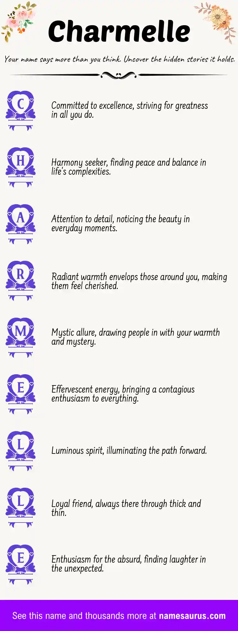 Acrostic poem about Charmelle.