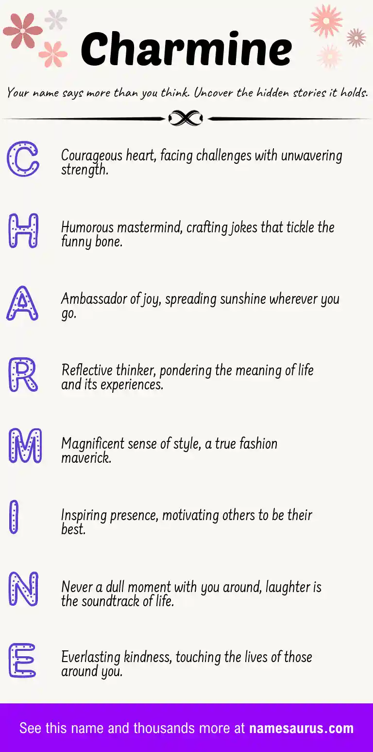 Acrostic poem about Charmine.