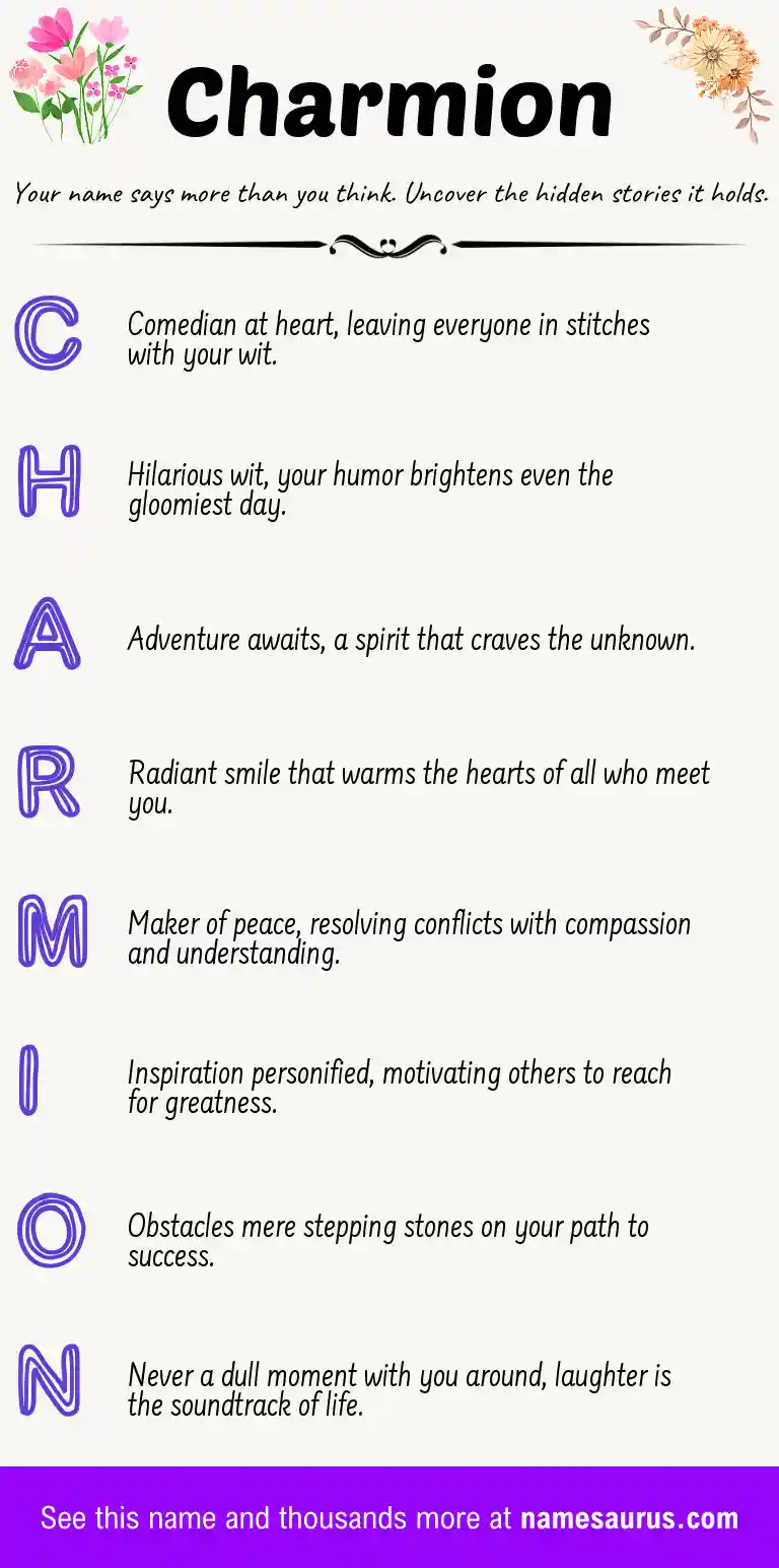 Acrostic poem about Charmion.