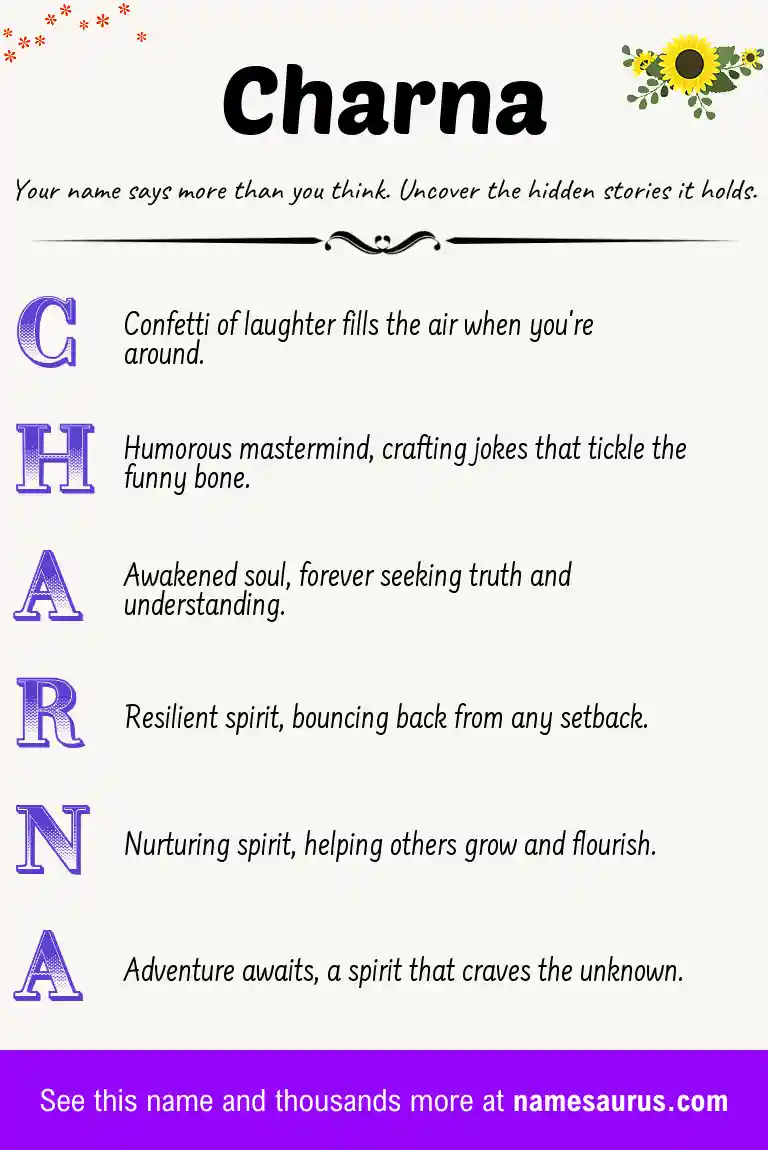 Acrostic poem about Charna.