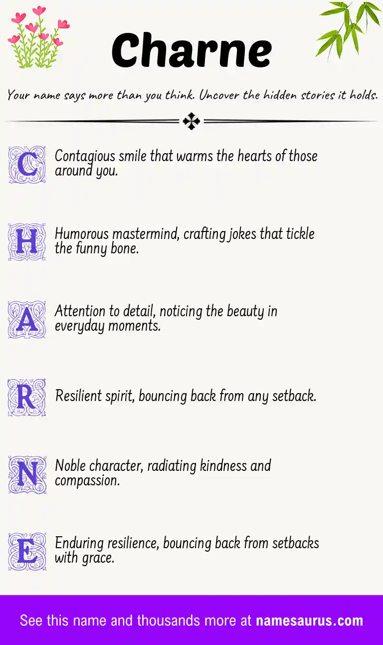 Acrostic poem about Charne.