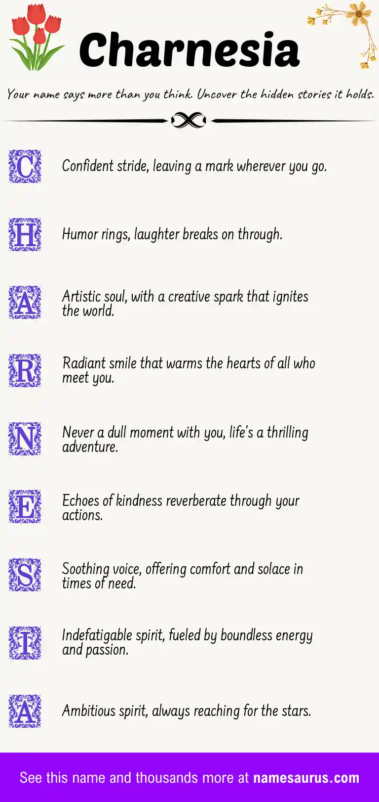 Acrostic poem about Charnesia.