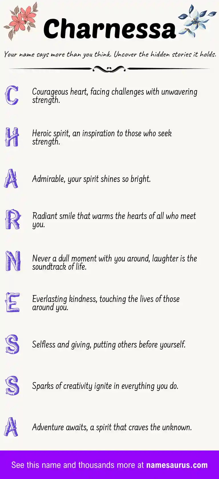 Acrostic poem about Charnessa.