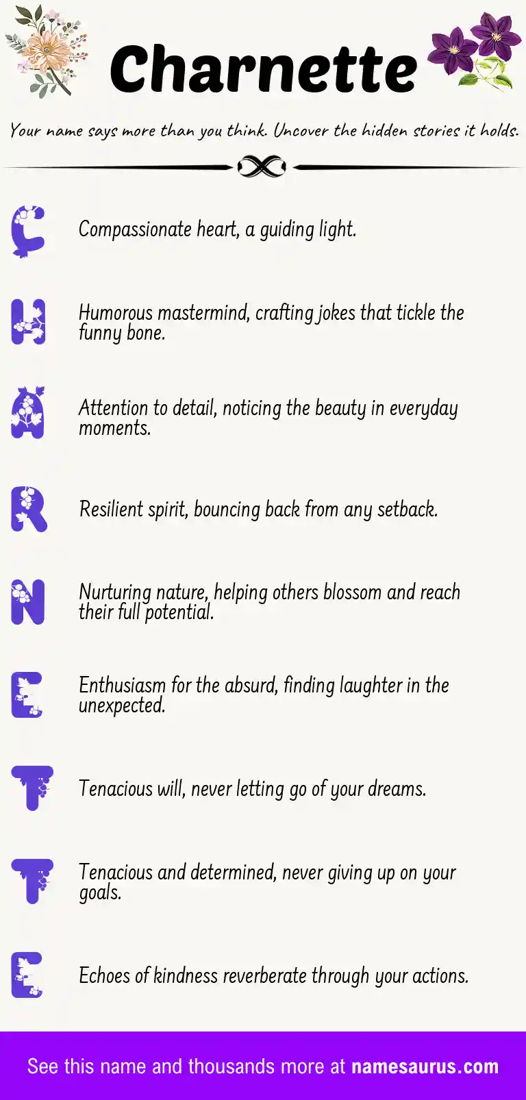 Acrostic poem about Charnette.