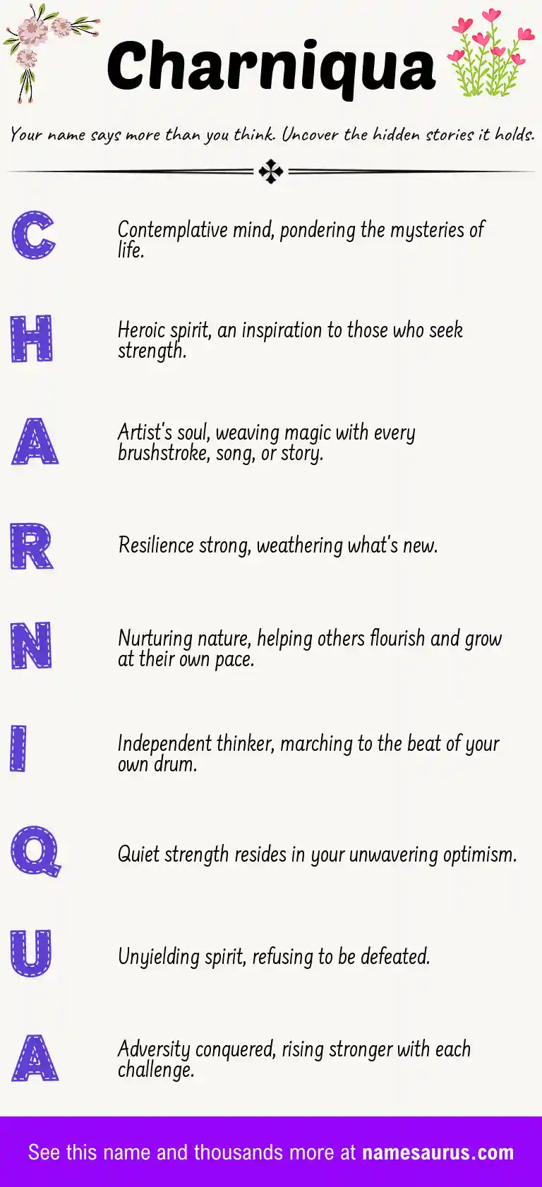 Acrostic poem about Charniqua.