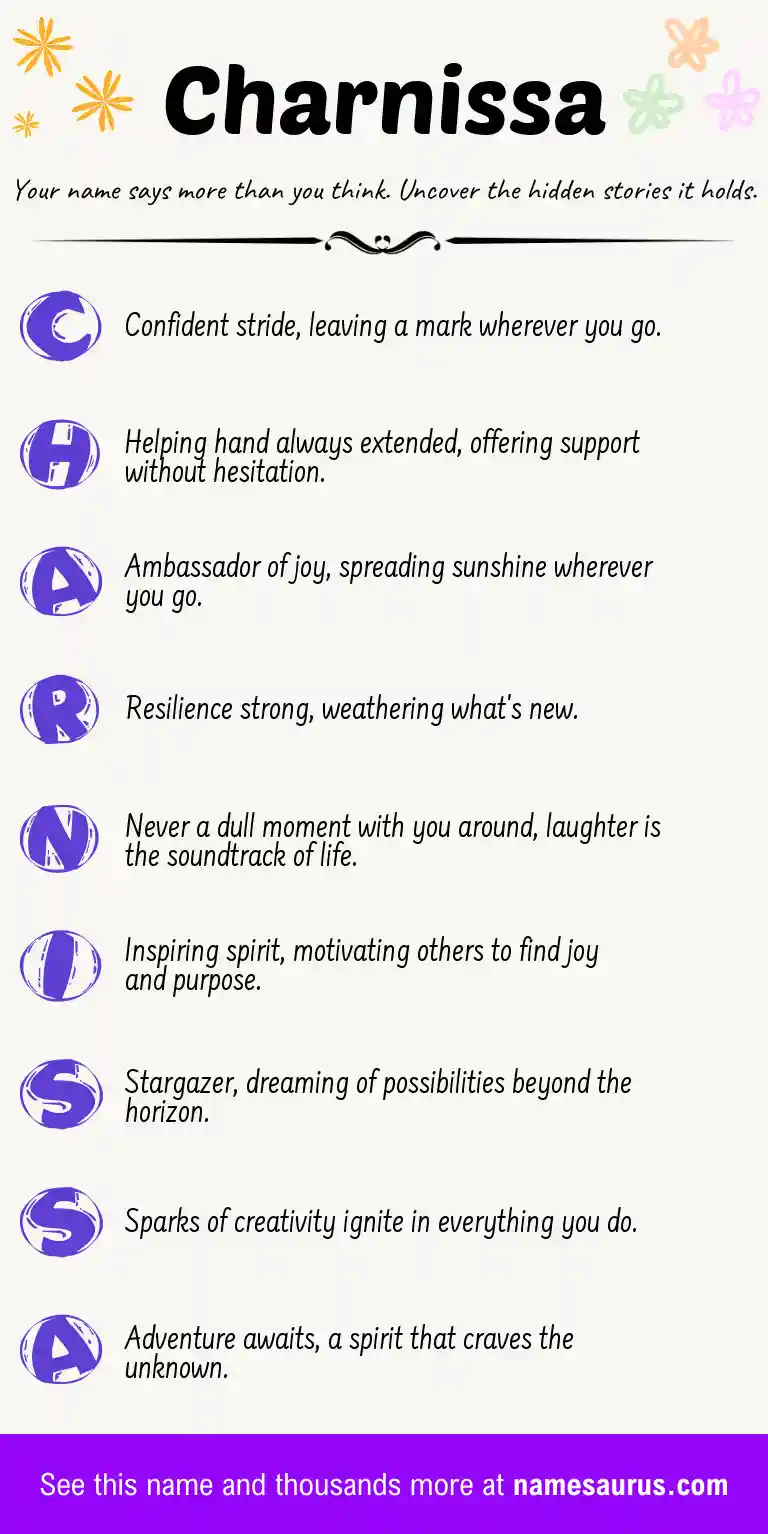Acrostic poem about Charnissa.