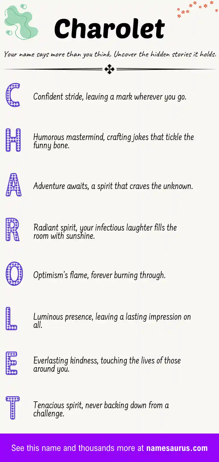 Acrostic poem about Charolet.