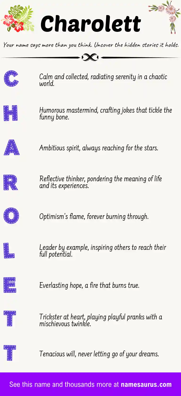 Acrostic poem about Charolett.