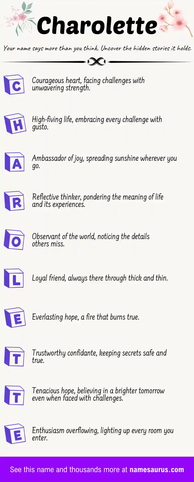 Acrostic poem about Charolette.