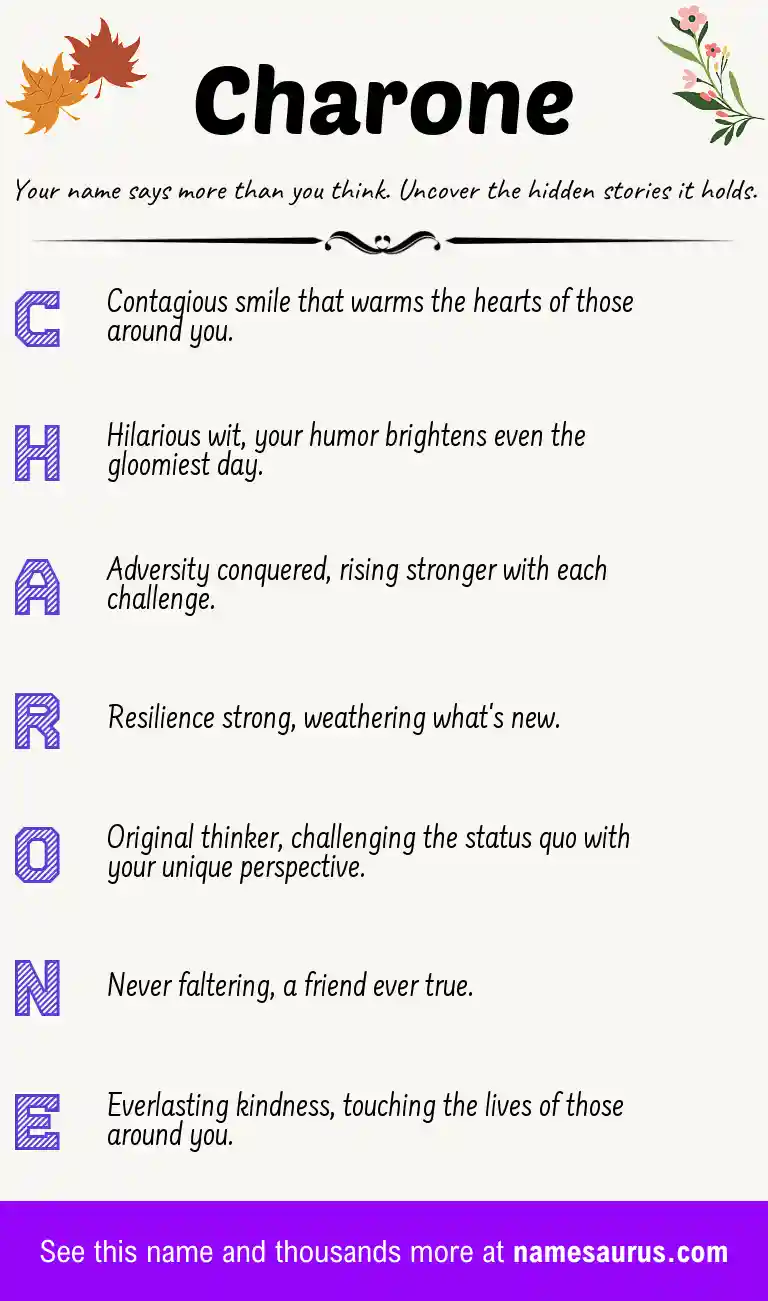 Acrostic poem about Charone.