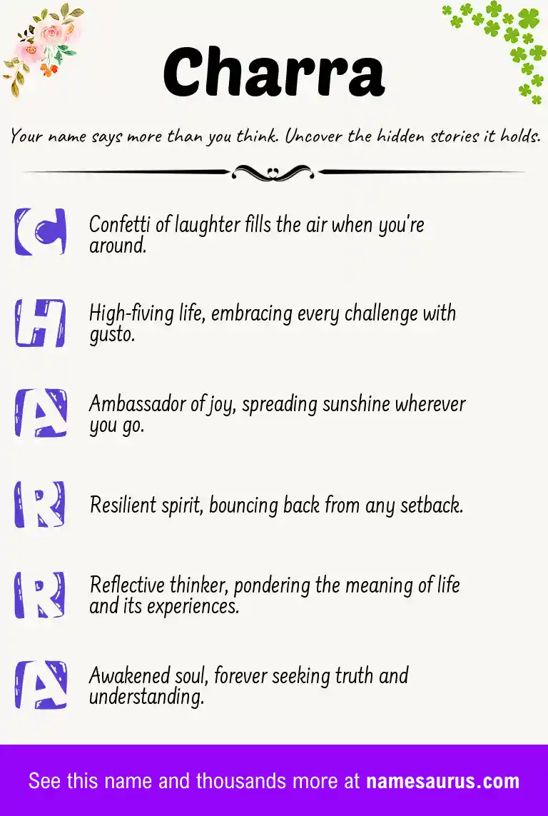 Acrostic poem about Charra.