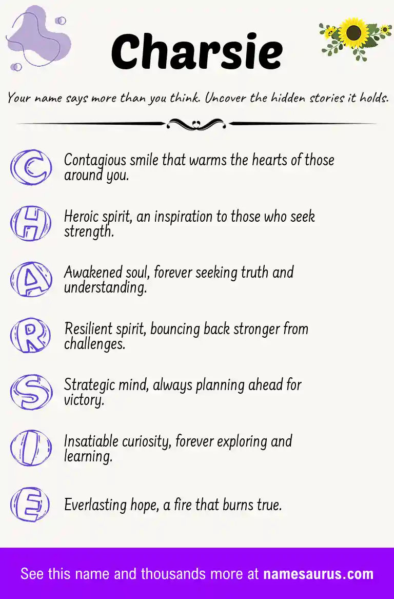 Acrostic poem about Charsie.