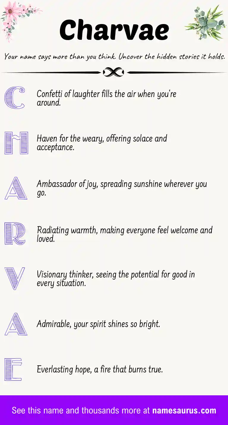 Acrostic poem about Charvae.