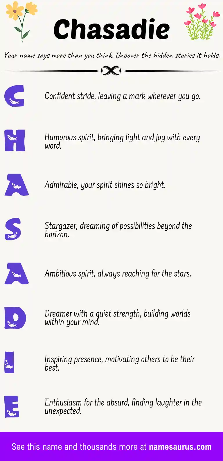 Acrostic poem about Chasadie.