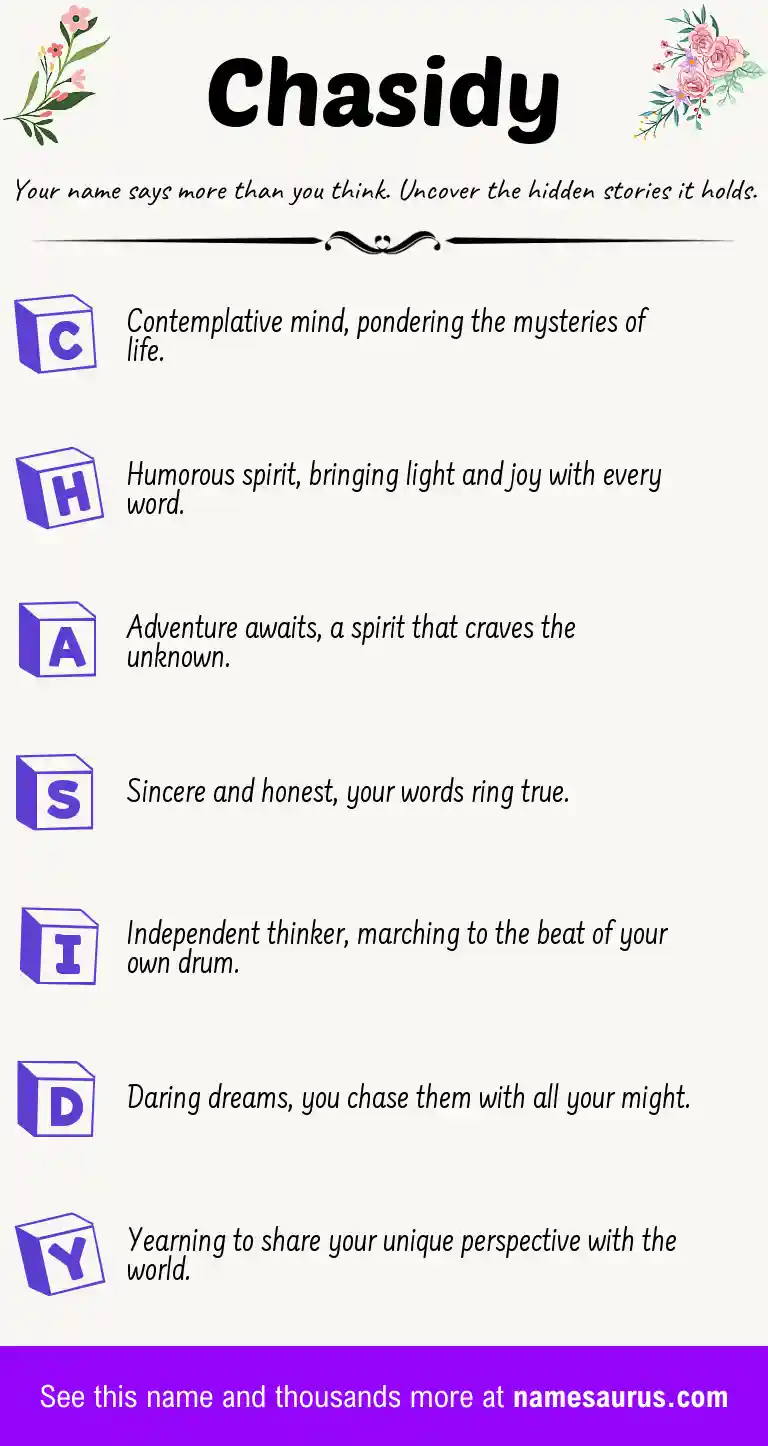 Acrostic poem about Chasidy.