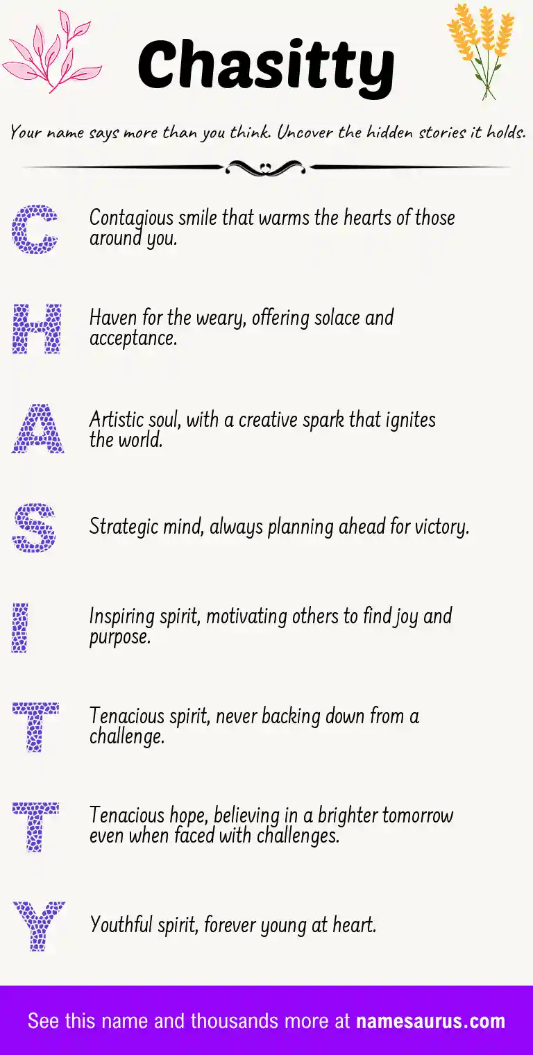 Acrostic poem about Chasitty.