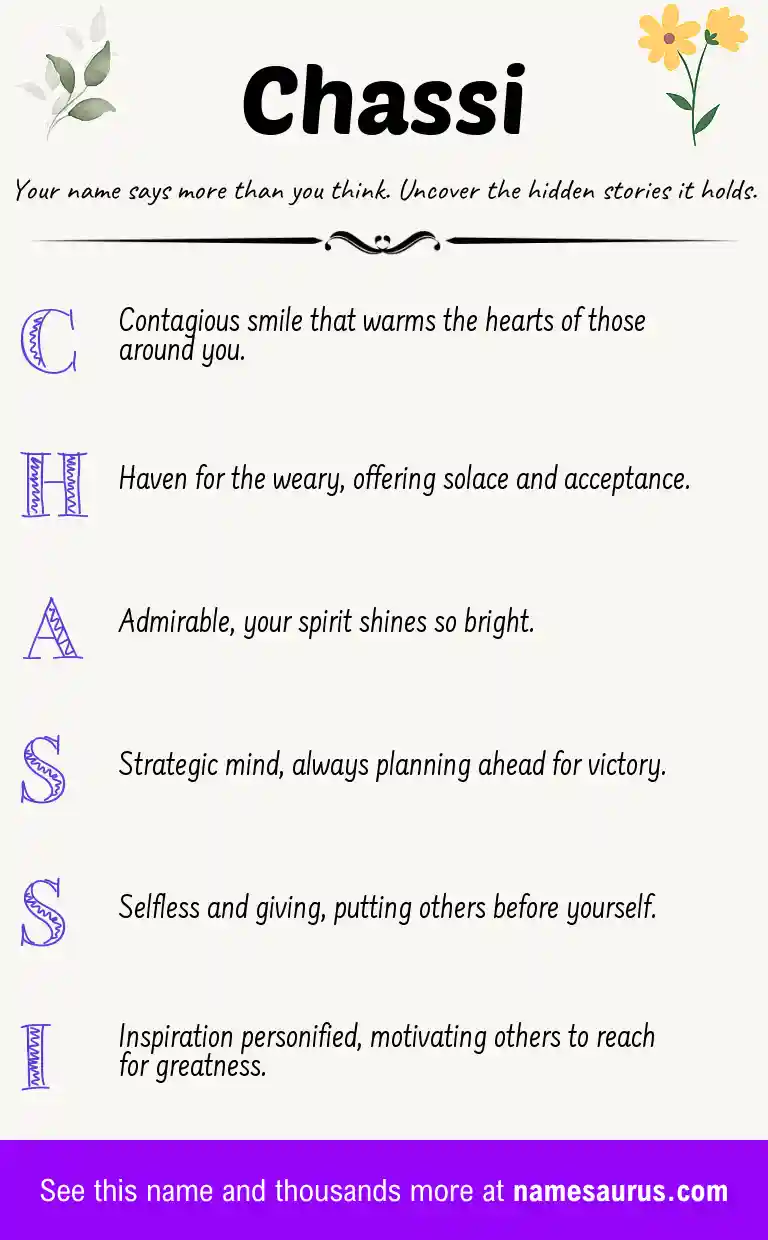 Acrostic poem about Chassi.