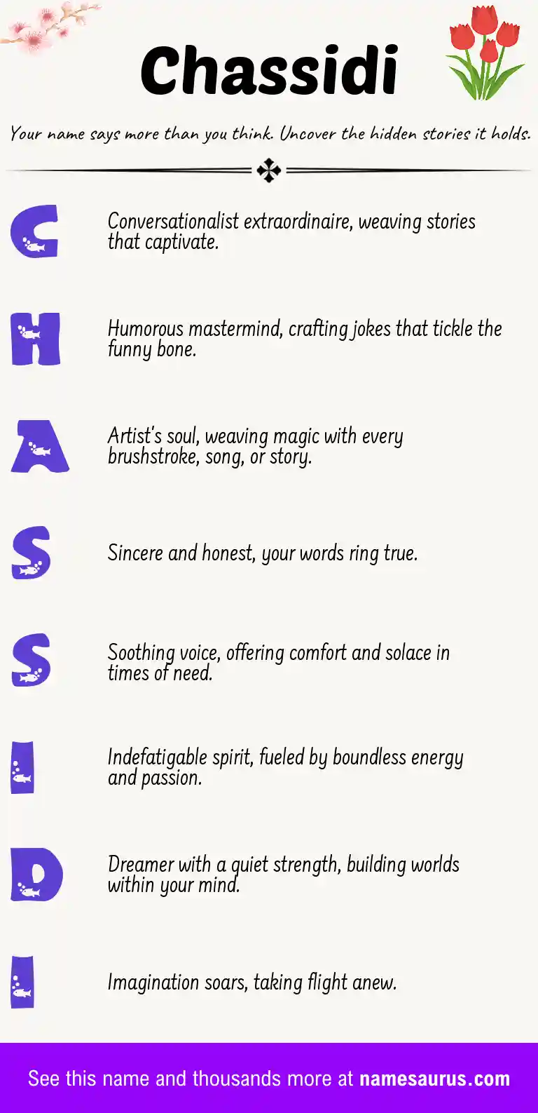 Acrostic poem about Chassidi.