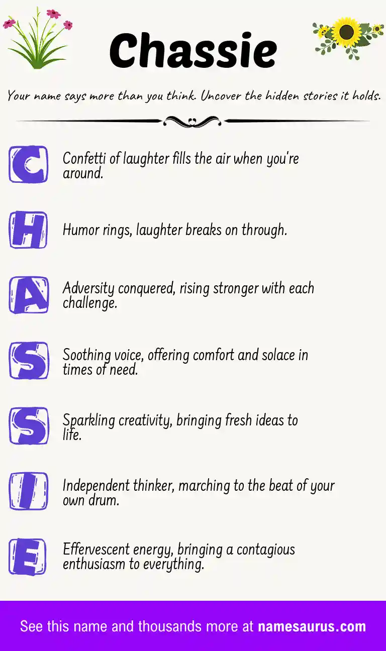Acrostic poem about Chassie.