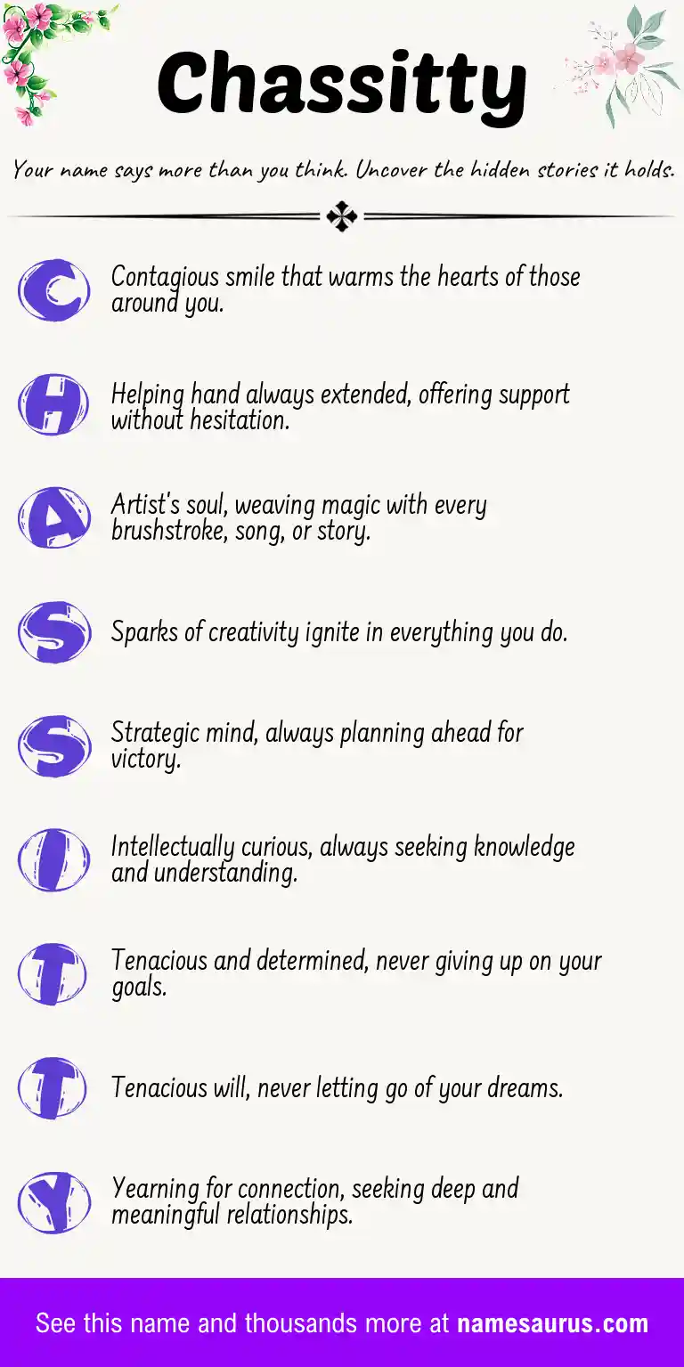 Acrostic poem about Chassitty.