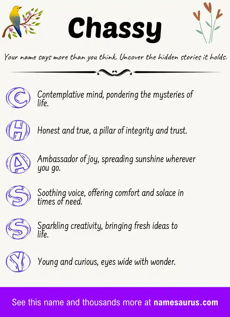 Acrostic poem about Chassy.