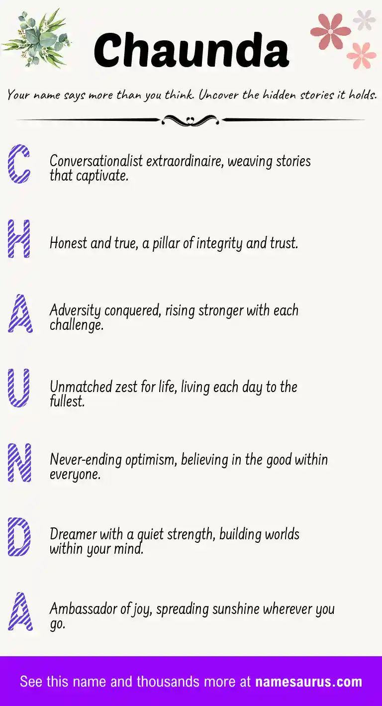 Acrostic poem about Chaunda.