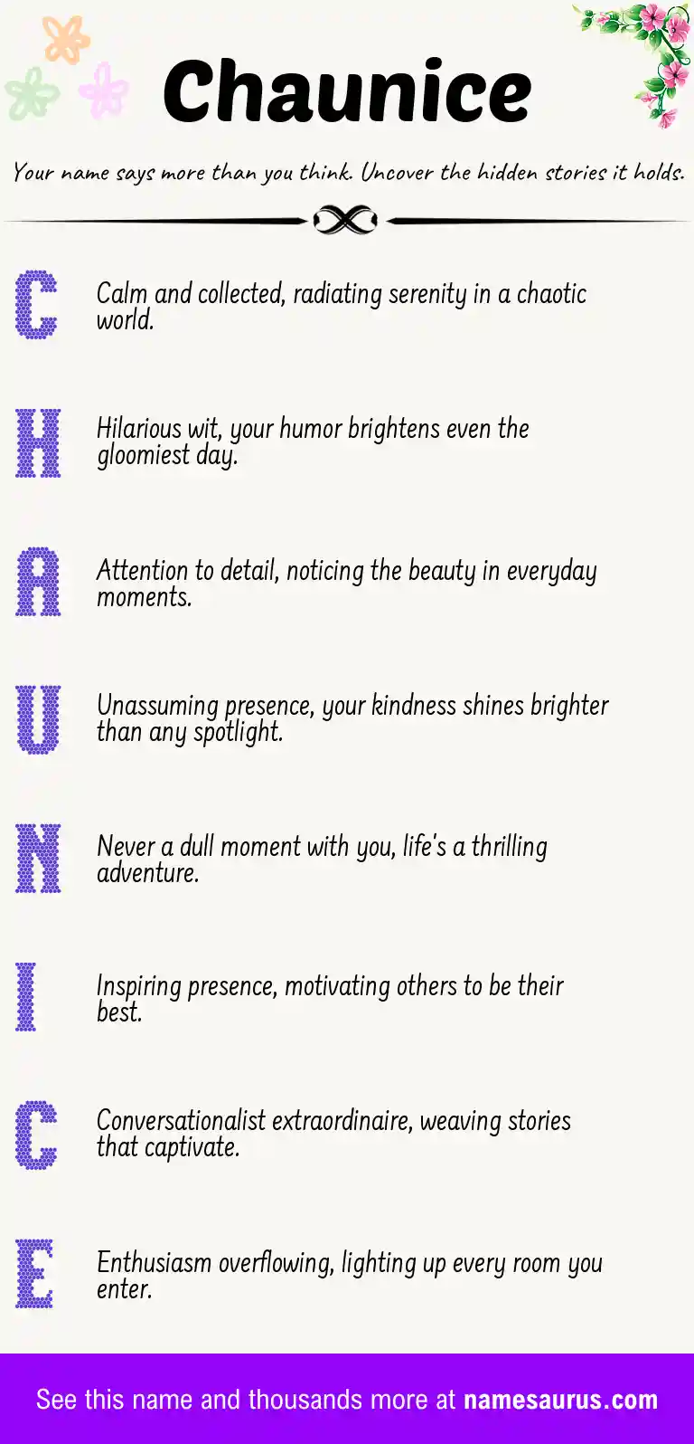 Acrostic poem about Chaunice.