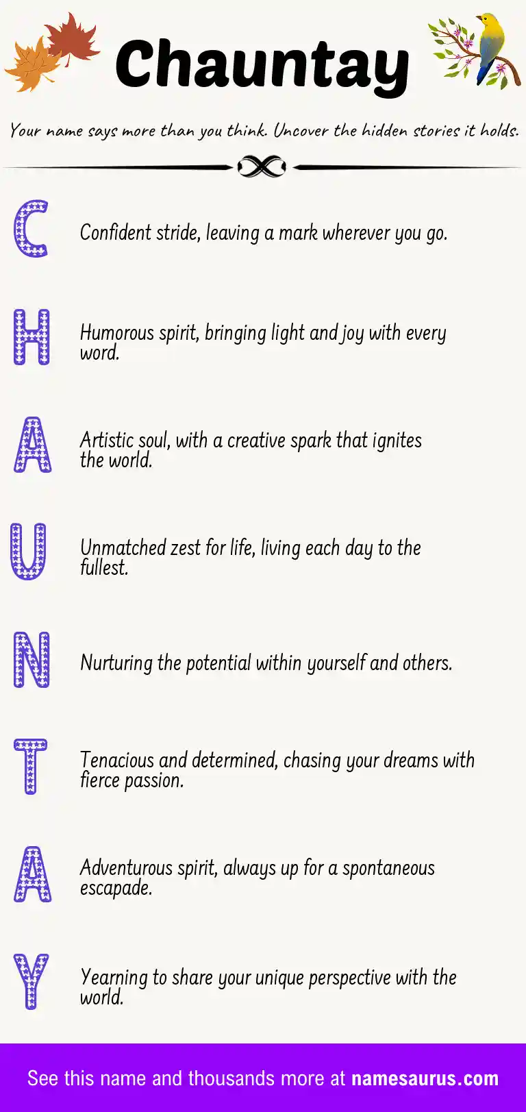 Acrostic poem about Chauntay.