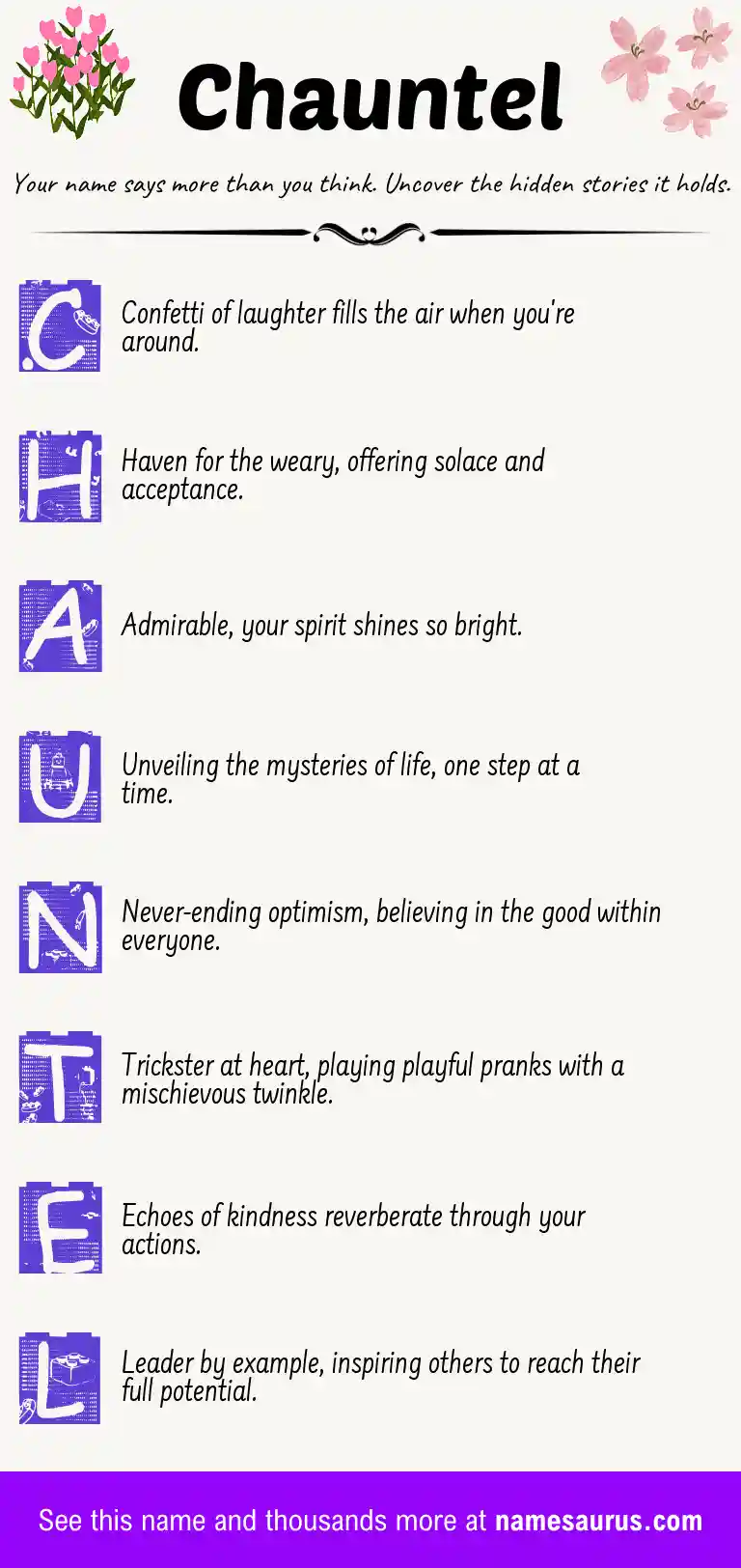 Acrostic poem about Chauntel.