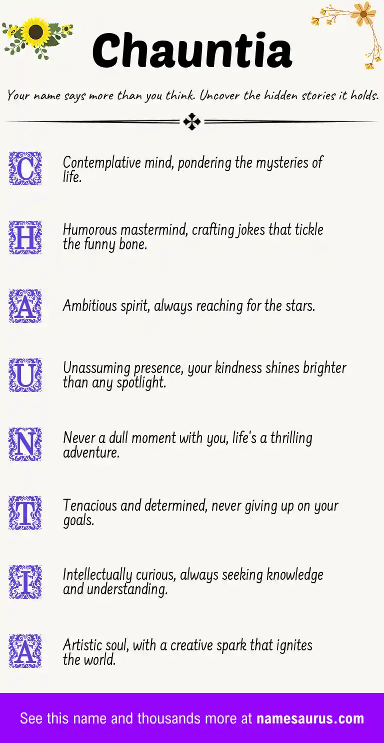 Acrostic poem about Chauntia.