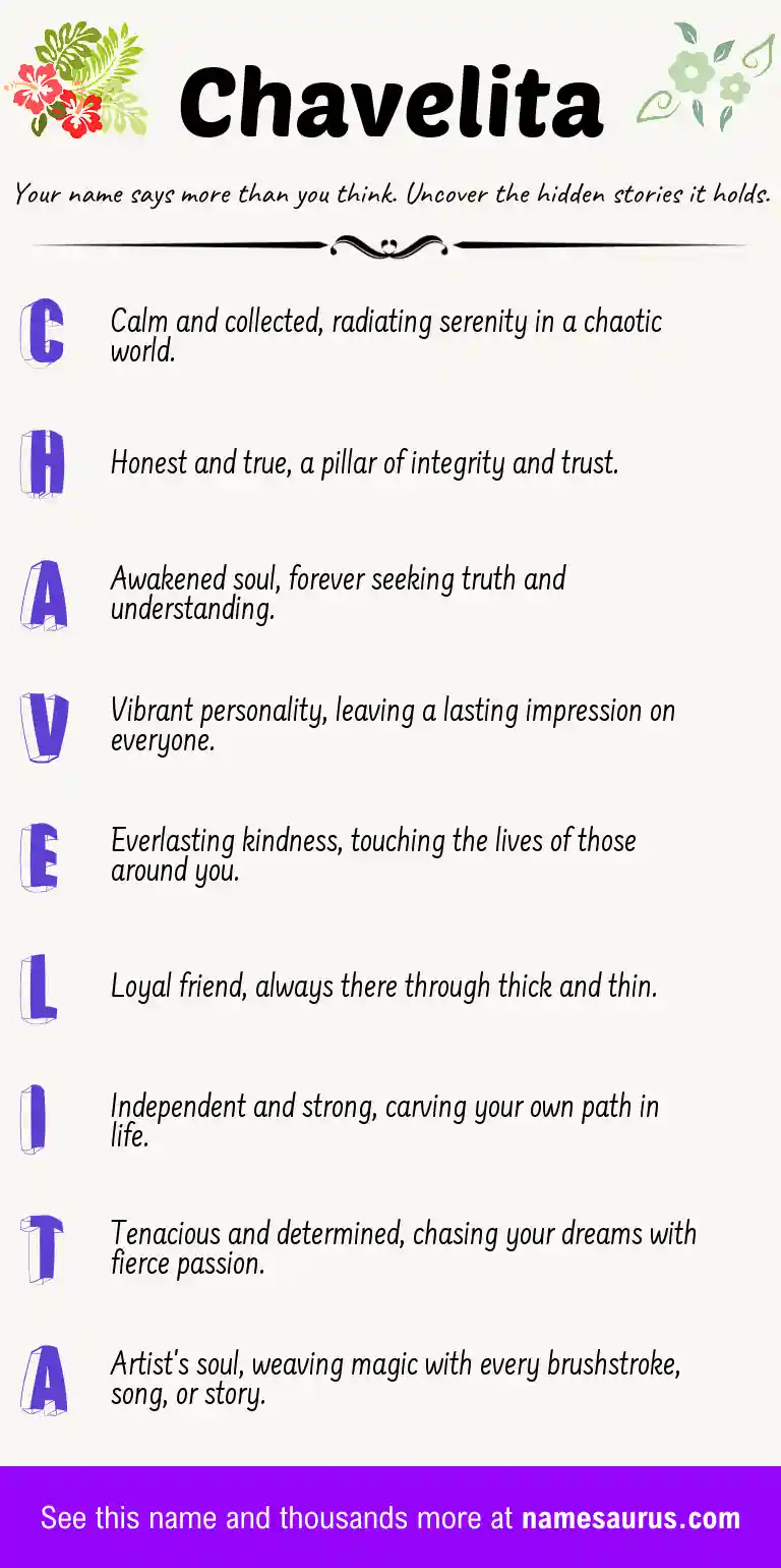 Acrostic poem about Chavelita.