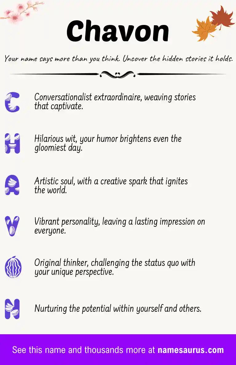 Acrostic poem about Chavon.