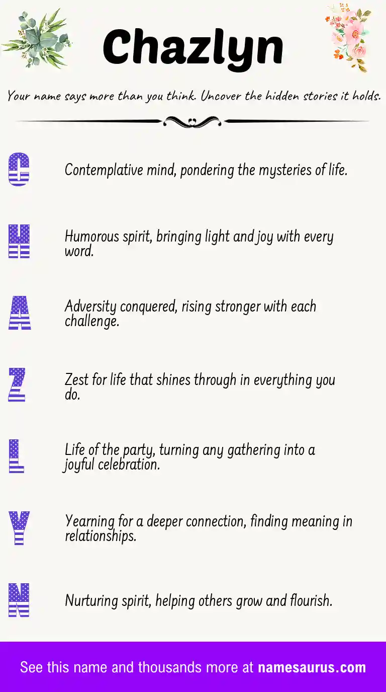 Acrostic poem about Chazlyn.