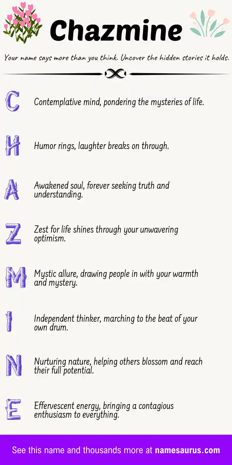 Acrostic poem about Chazmine.