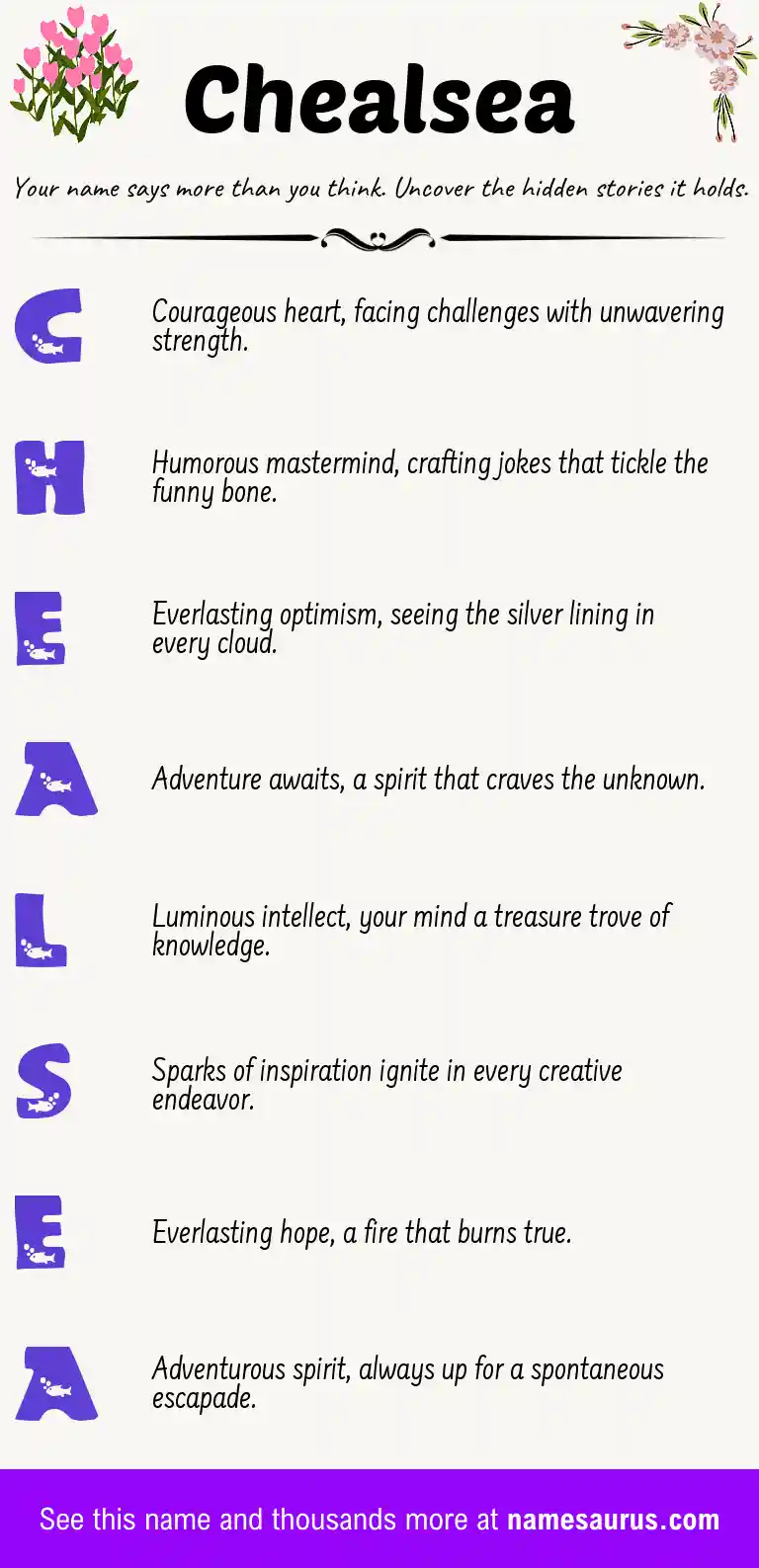 Acrostic poem about Chealsea.
