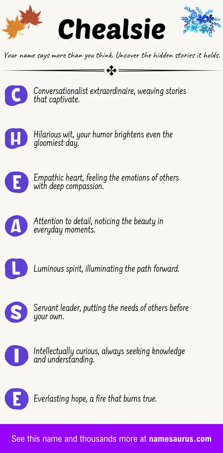 Acrostic poem about Chealsie.